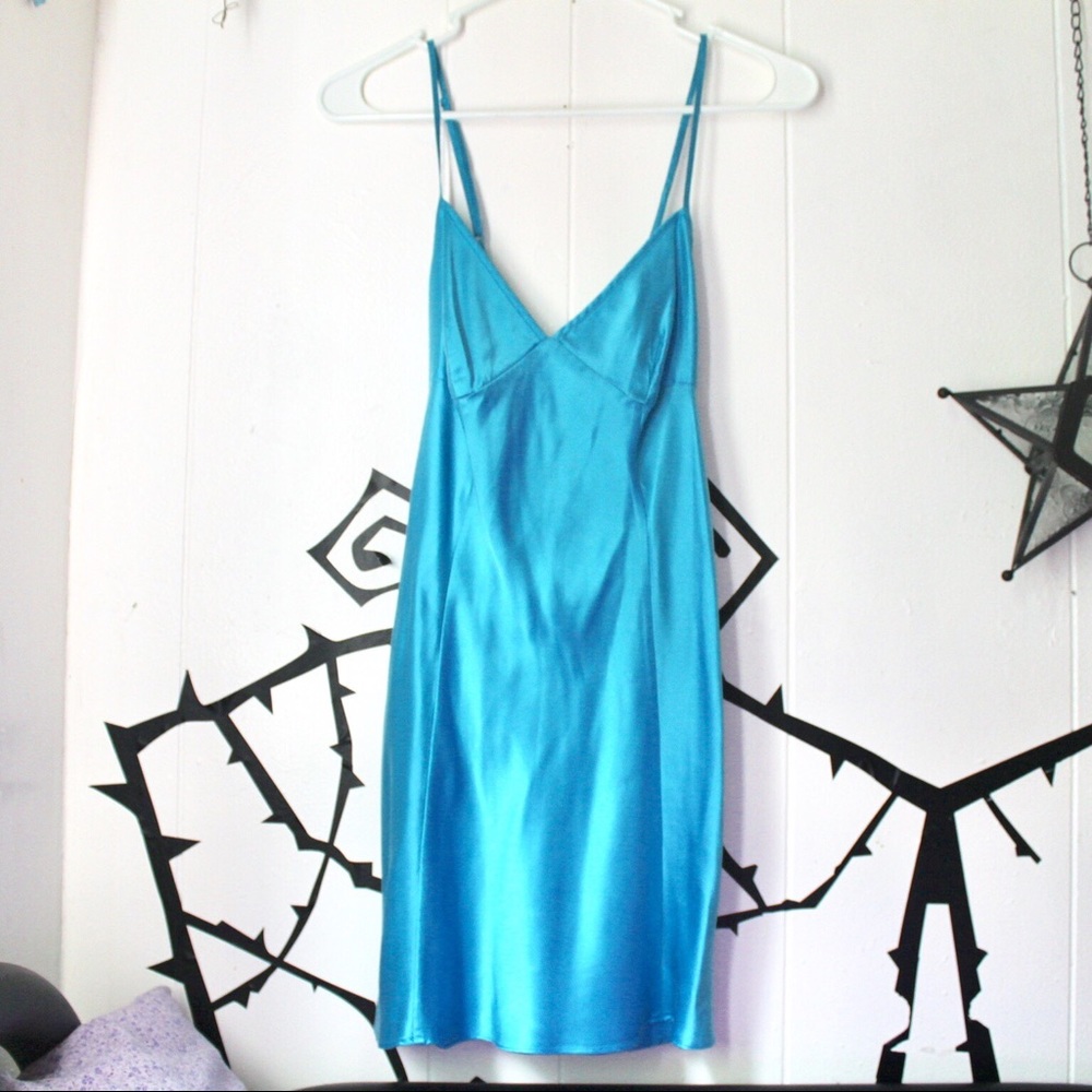 Metallic blue Victoria’s Secret night slip